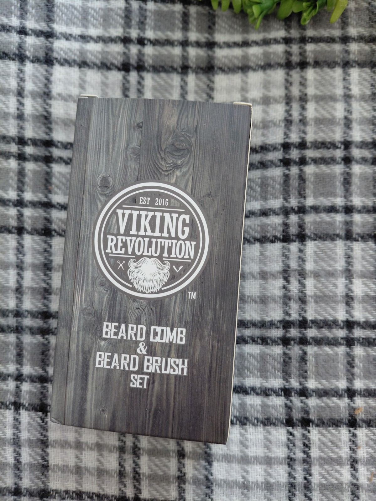Viking Revolution Beard Comb & Brush Set Wood, Brown/Black 6in Rectangular