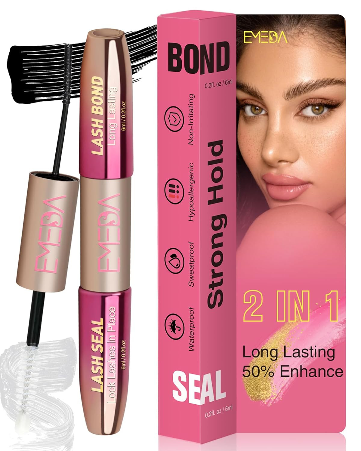 EMEDA Lash Cluster Glue, Lash Bond and Seal Waterproof for DIY Eyelash Extension