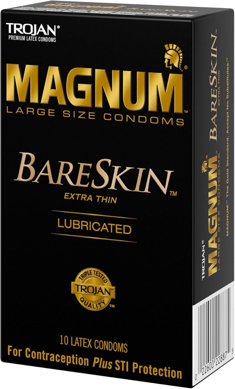 Trojan Magnum Bareskin Large Size Condoms – 10 Count