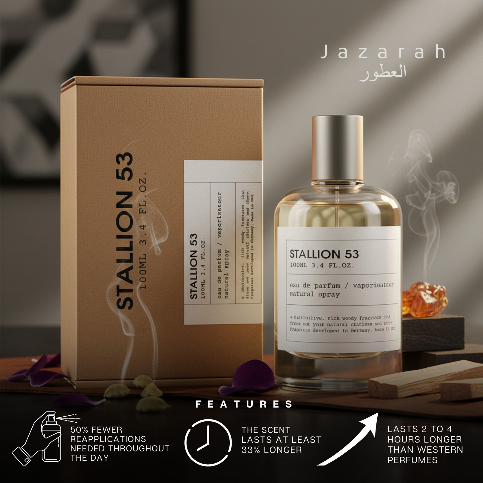Stallion 53 Edp 100 ml / 3.4 Oz Cologne For Unisex Long Lasting Brand New spray