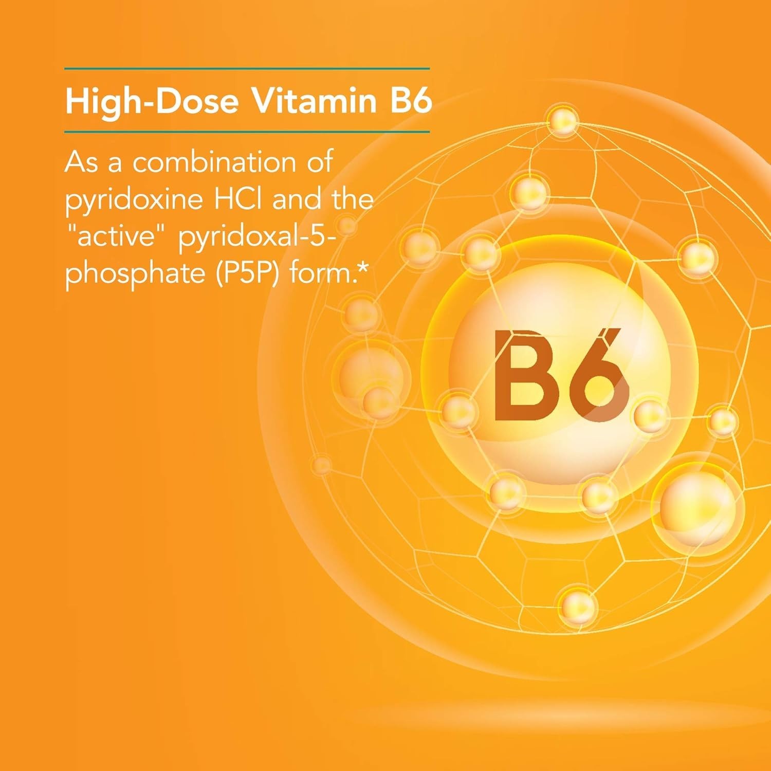 Dietary Supplement Capsules 60 Count Vitamin B6 for Amino Acid Metabolism