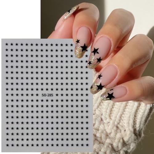 6 Sheets Mini Star Nail Art Stickers for Acrylic Colorful Small Star style 5