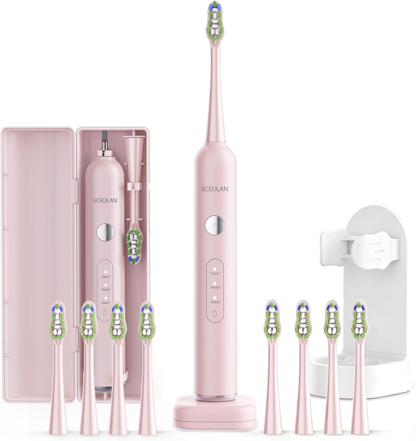 Rechargeable Sonic Toothbrush with 3 Modes & Travel Case – 60 Days Battery Life