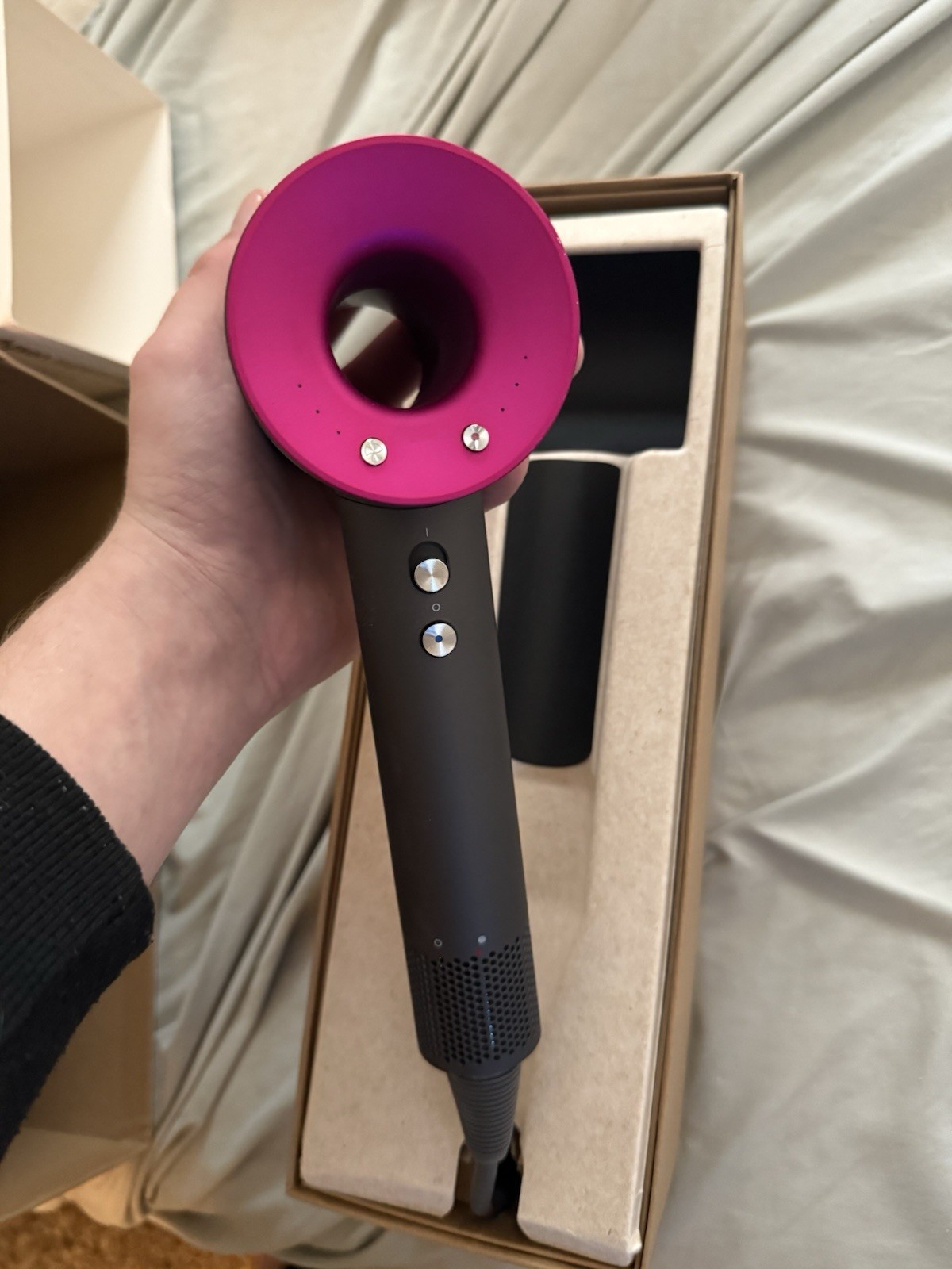 Dyson Supersonic Hair Dryer Black/Purple with Diffuser Attachment