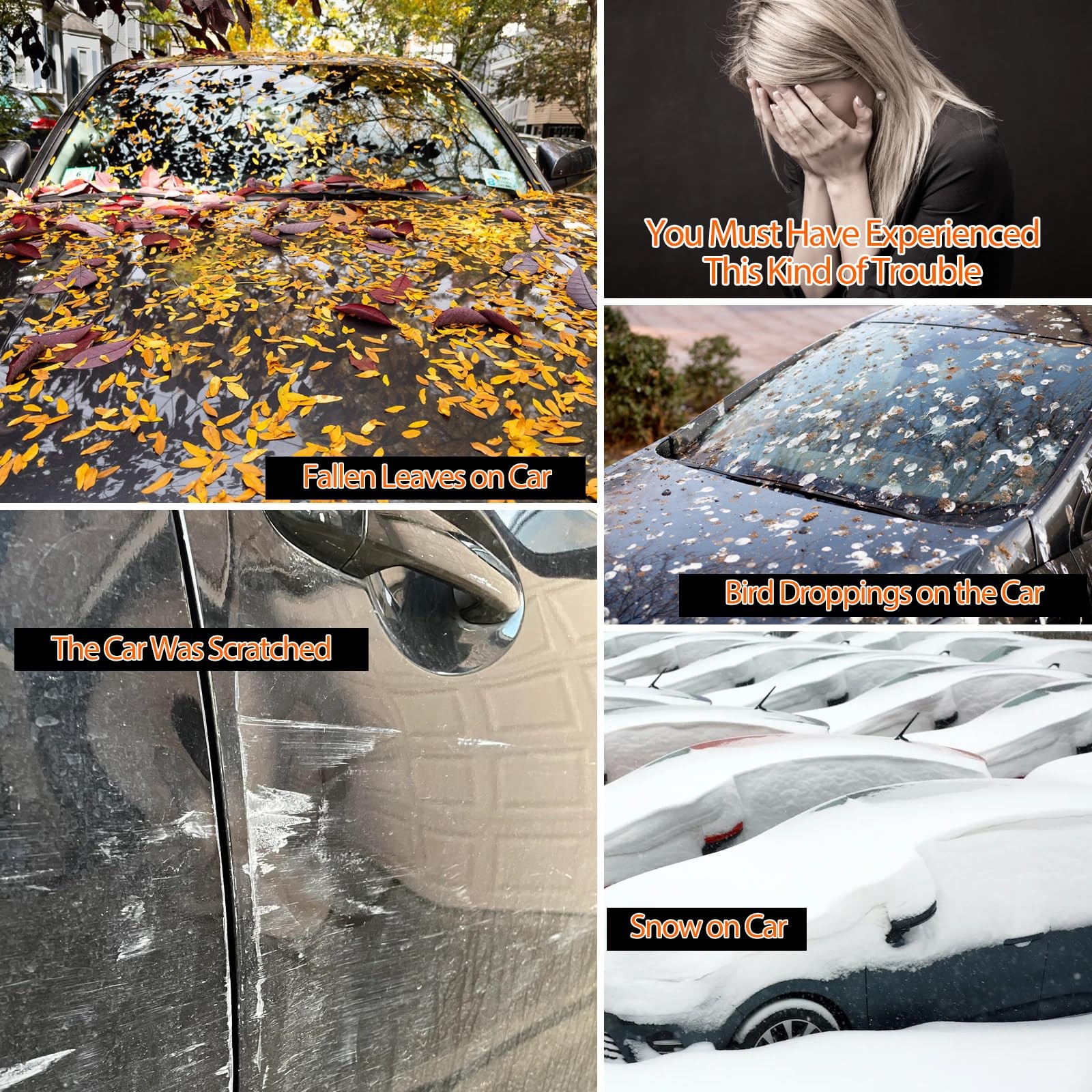 Quyddc 16-Layer 600D Heavy Duty Universal Full Car Cover For Outdoor Indoor Use
