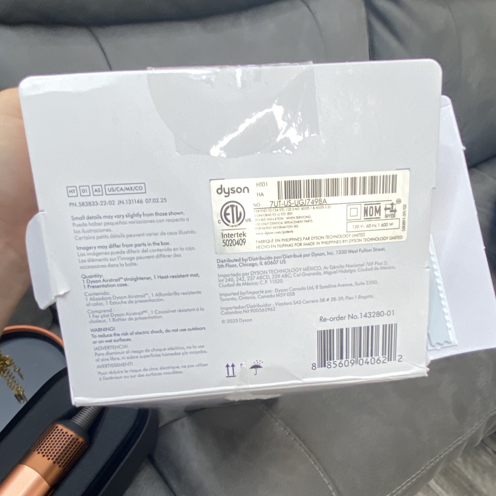 Dyson Airstrait Wet to Dry Hair Straightener Copper Electric w/ Case & Box