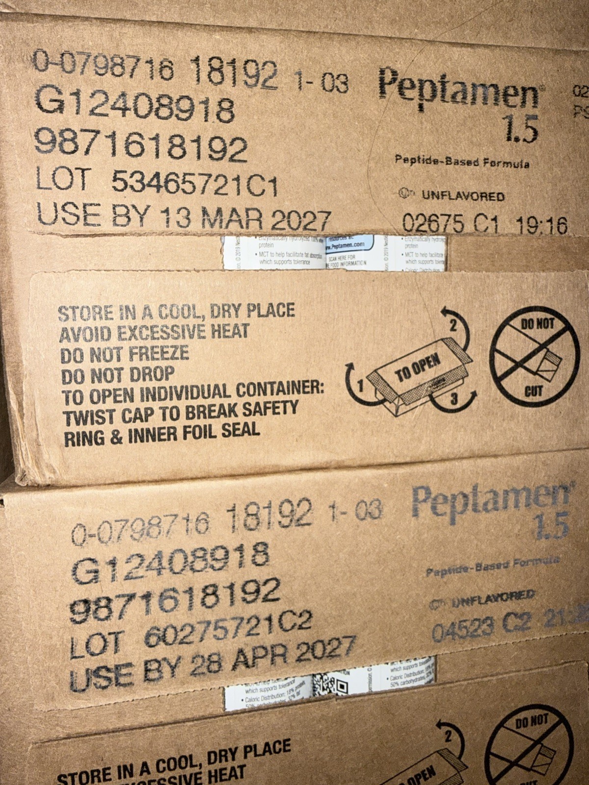 24 Count Nestle Peptamen 1.5 Unflavored Case Oral or Tube Feed exp JAN 27-APR 27