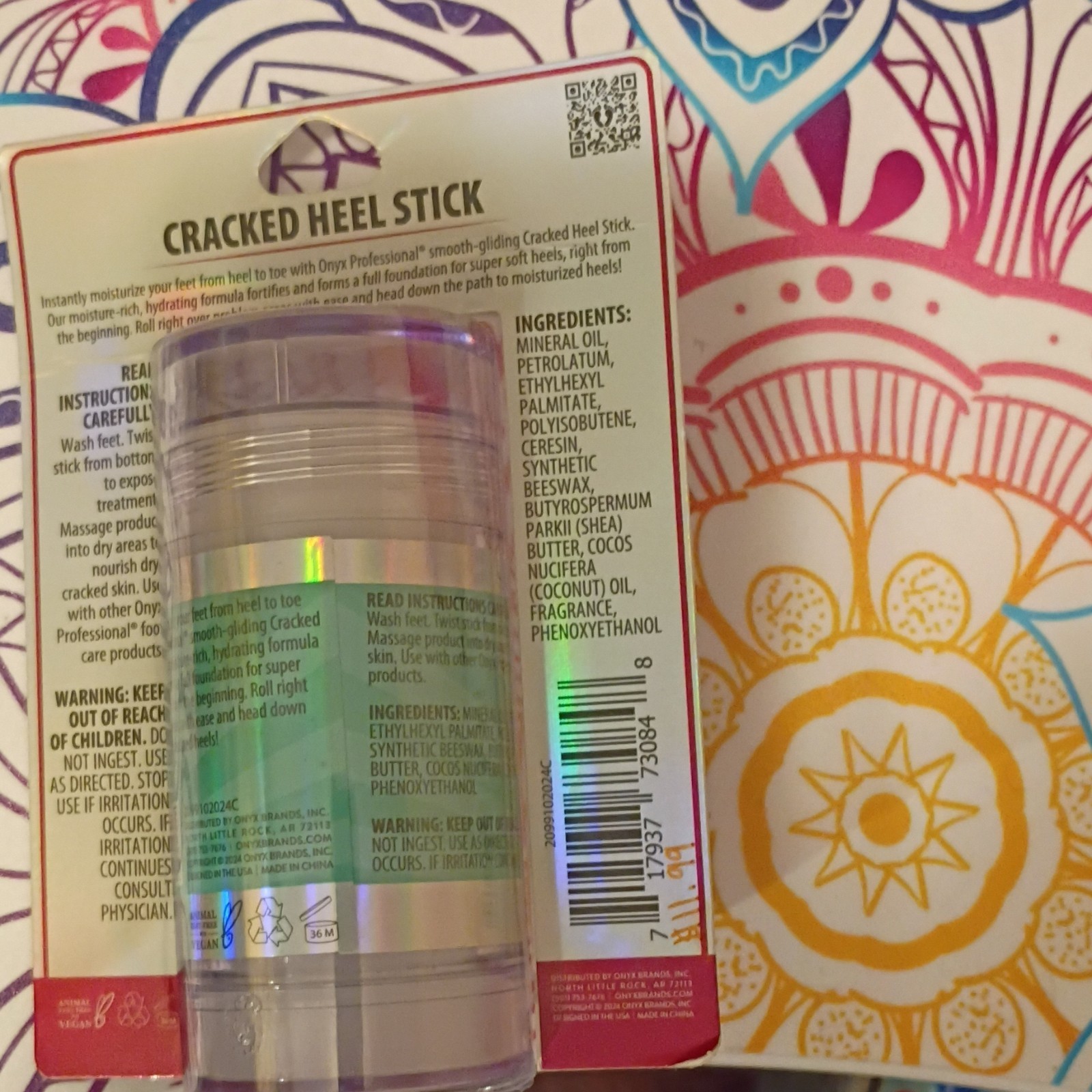ONYX Professional Cracked Heel Moisture Stick Balm Tea Tree Eucalyptus 2.46oz