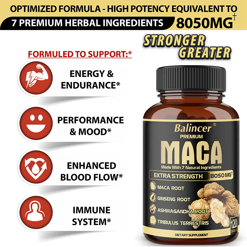 Maca Capsules – Antioxidant, boosts blood flow and immune system 120 Capsules