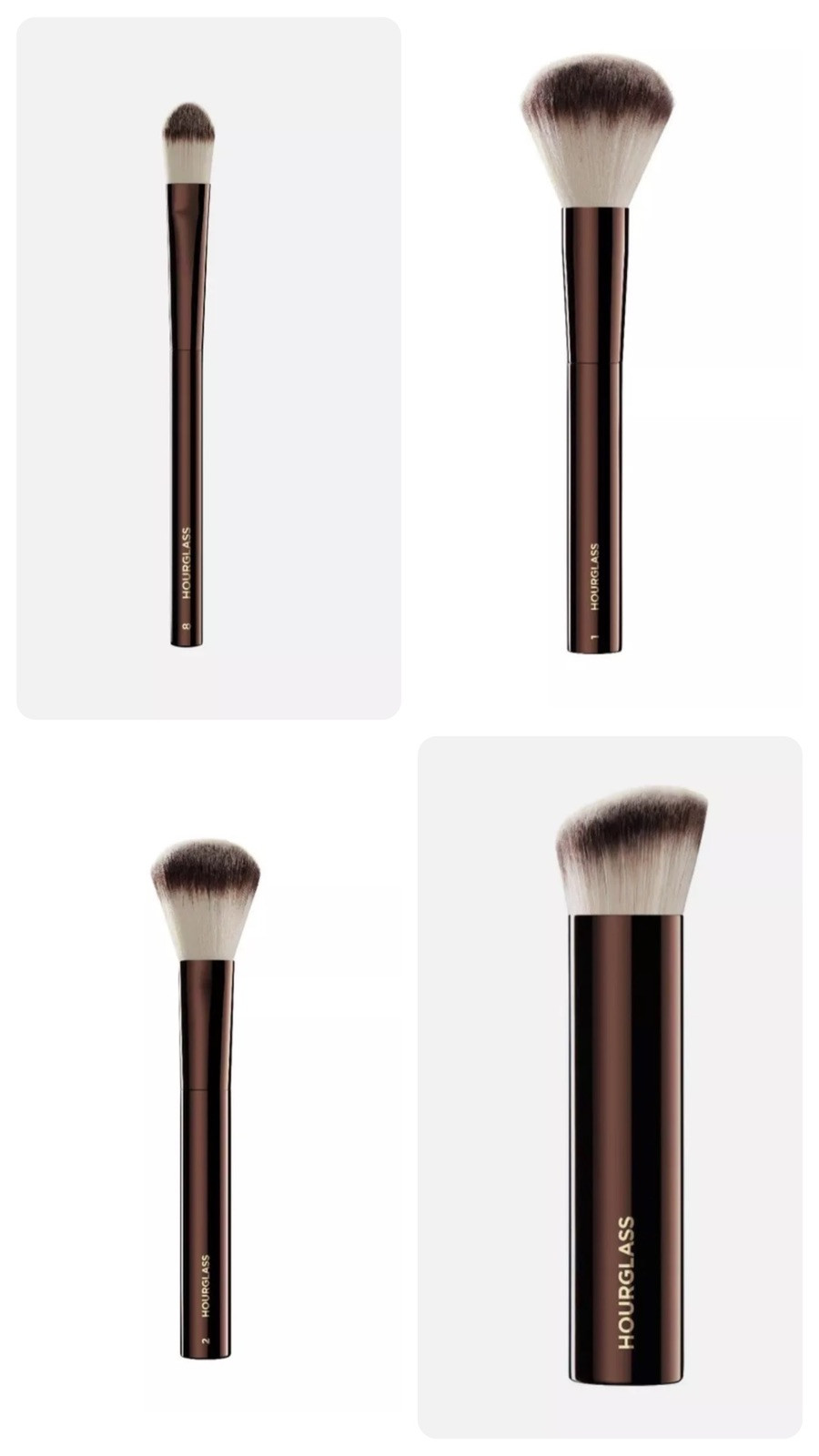 HOURGLASS-Vanish Foundation Brush, Large Concealer, Blush & Powder Brushes(NEW)