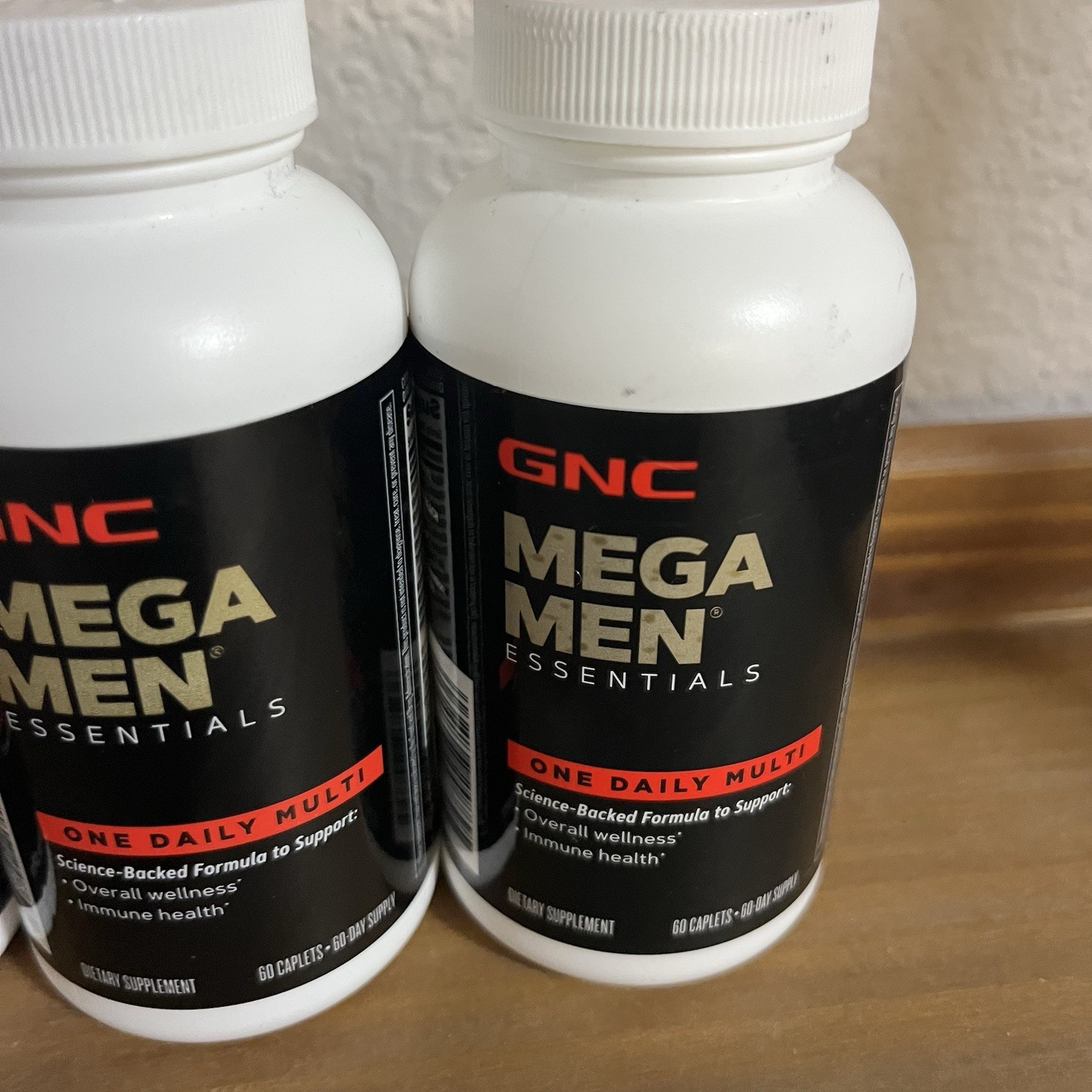 GNC Mega Men Essentials Multivitamin 180 Caplets Daily Men’s Vitamin Lot Of 3