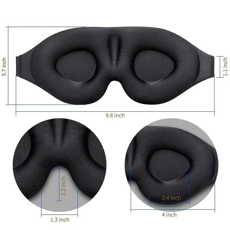 3D Travel Silk Eye Mask Sleeping Soft Padded Shade Cover Rest Relax Blindfold US