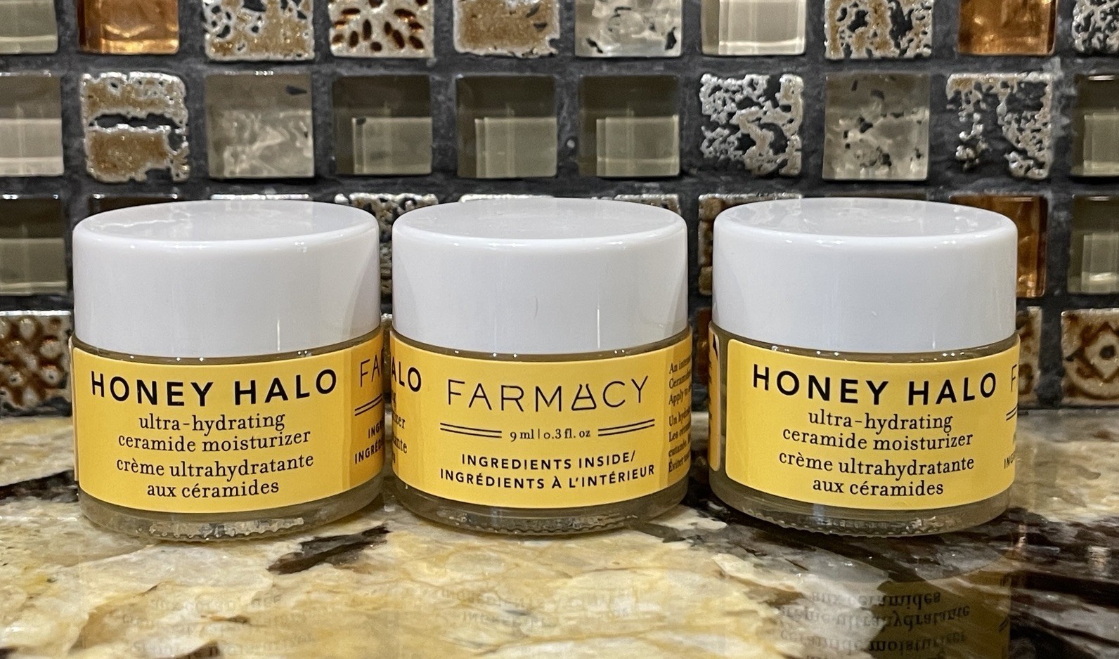 Bundle 3 FARMACY HONEY HALO ULTRA HYDRATING CERAMIDE MOISTURIZER 0.3oz ea- 0.9oz