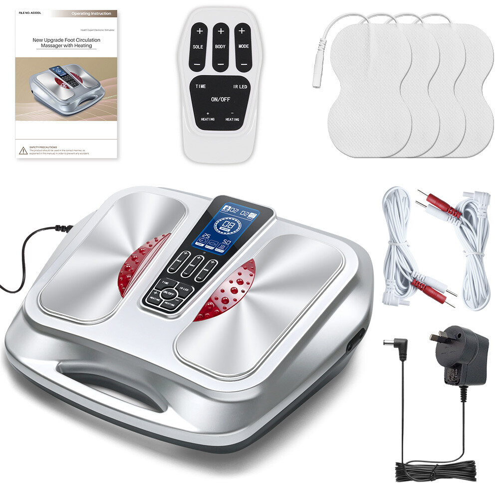 EMS Foot Massager, Electric Foot Circulation Stimulator with Heat for Neuropathy