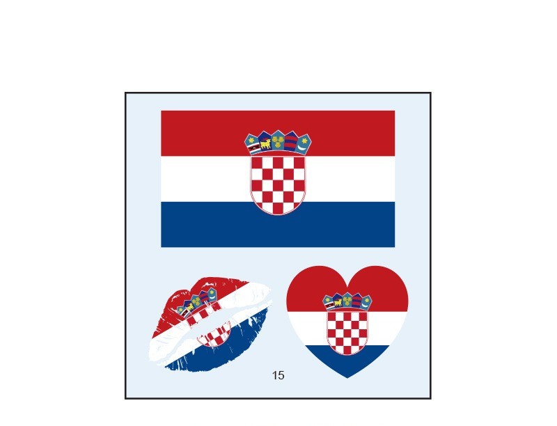 Waterproof National Flag Face Tattoo Stickers 10pc Sweat Resistant Sports Decals