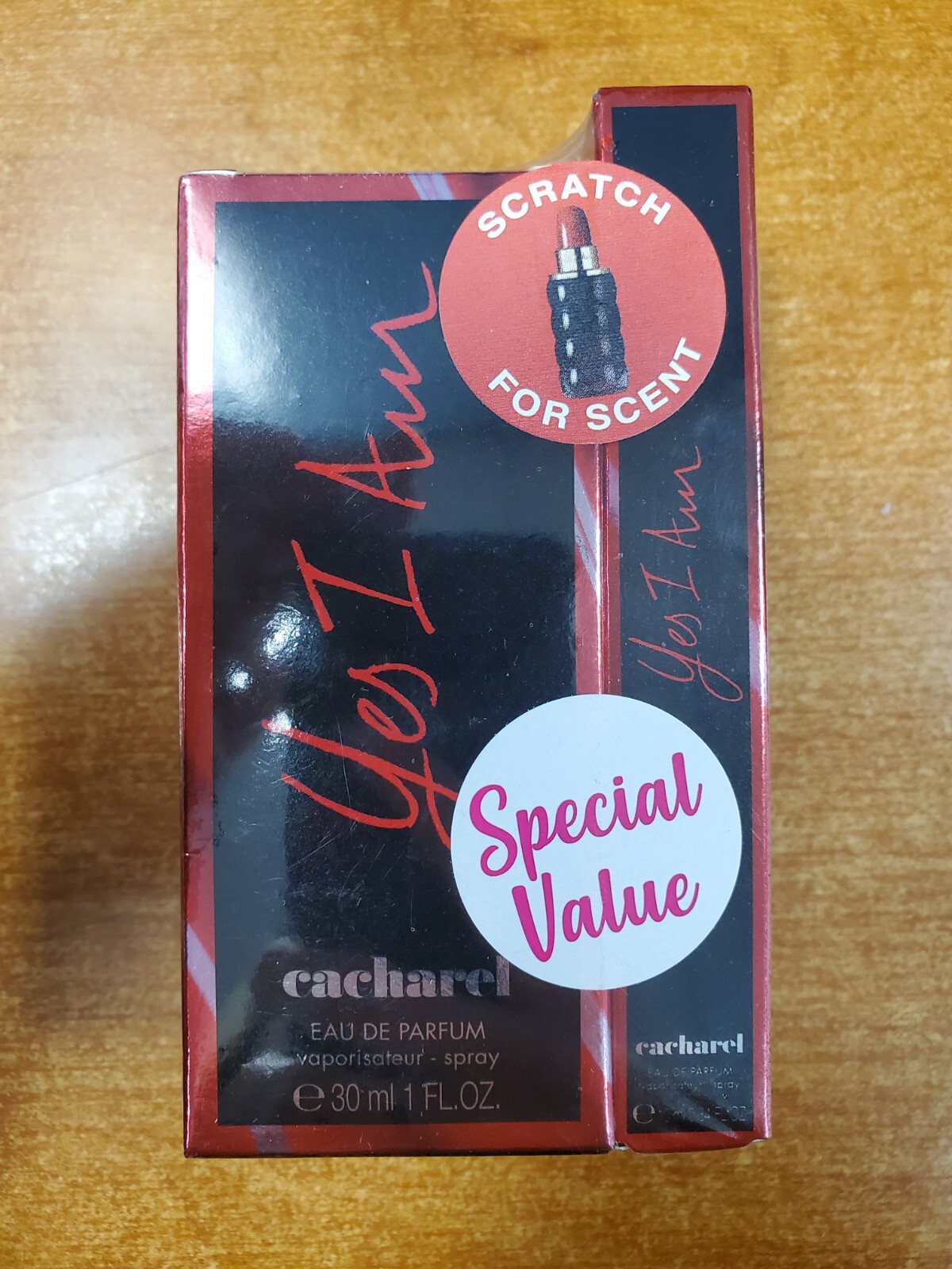 2 Pack: Cacharel Yes I Am Eau de Parfum Spray 1 oz. + 0.34 oz. Travel Size (D6)
