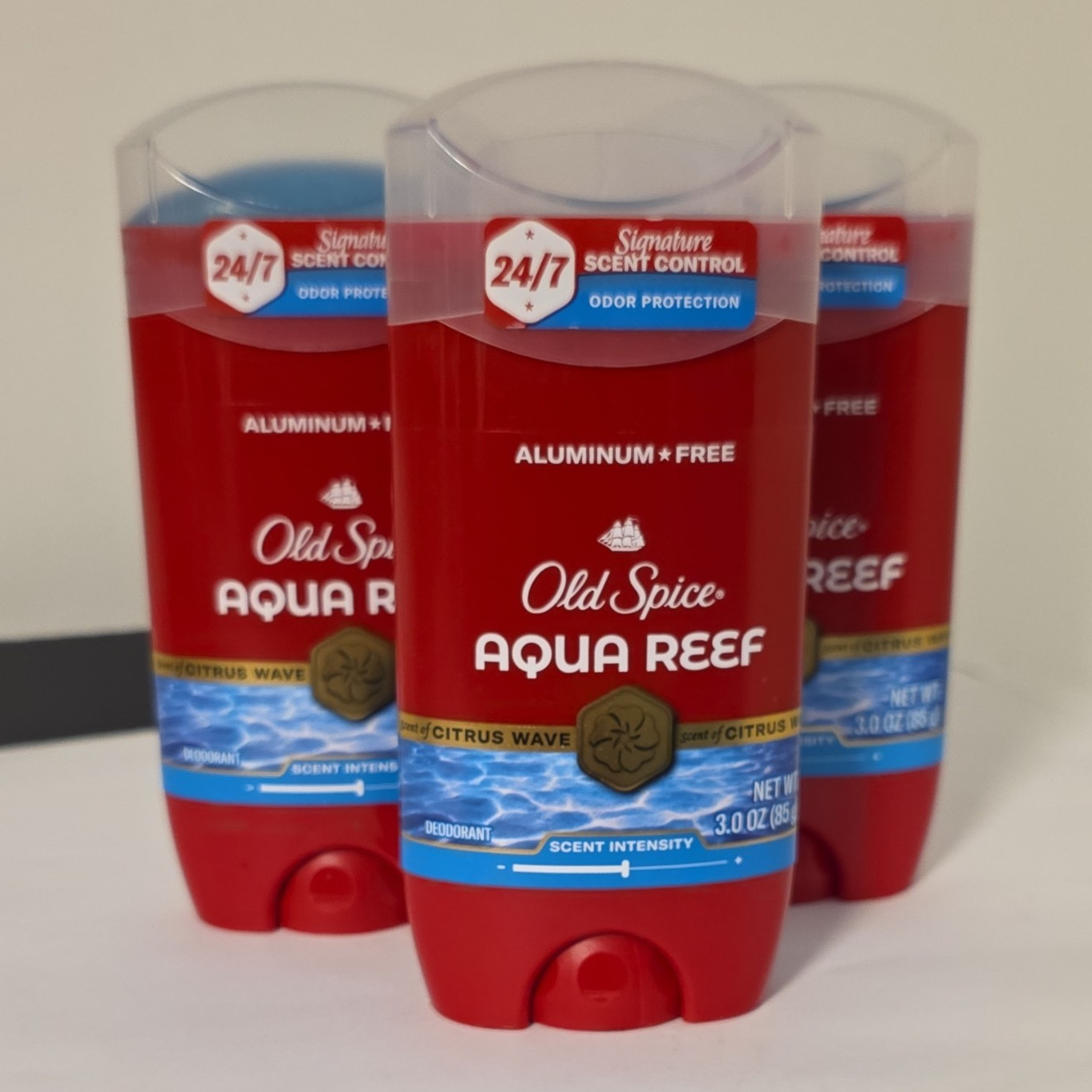 Old Spice Aqua Reef Aluminum-Free Deodorant Stick Citrus Wave 3 x 3.0 oz