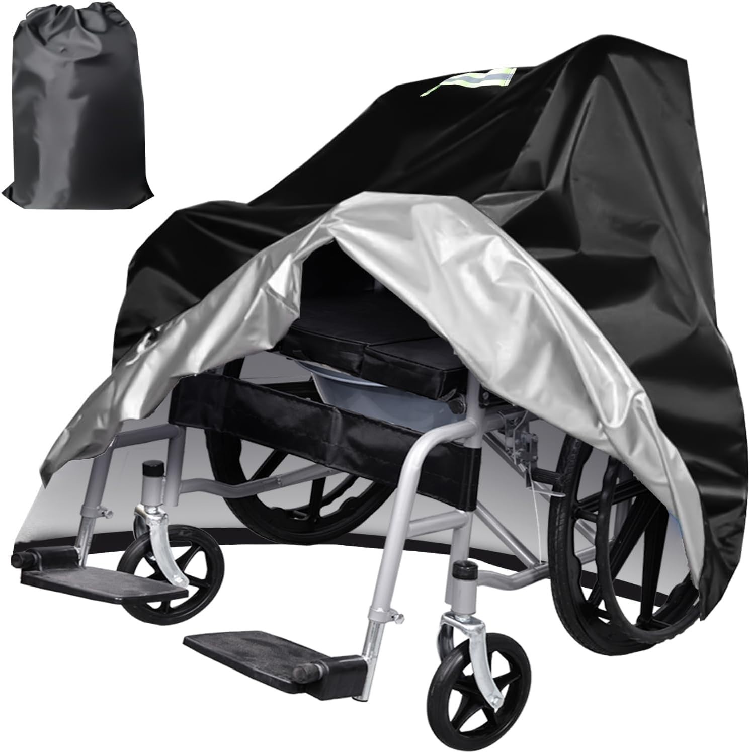 Heavy Duty Waterproof Wheelchair Cover with Reflective Handle – Rain, Dust & UV