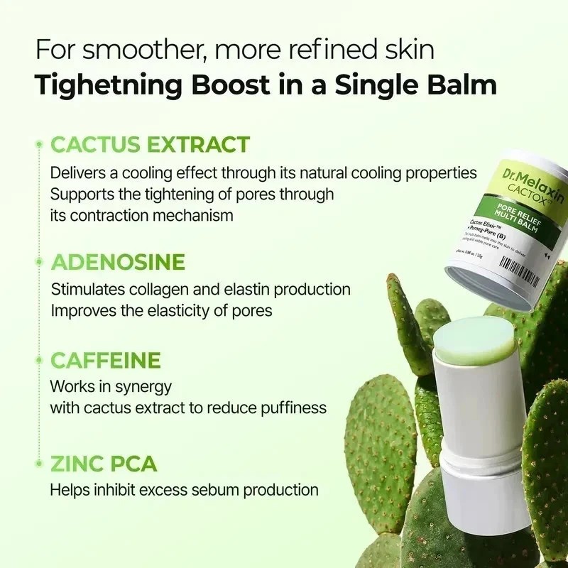 2 PCS-Dr.Melaxin Cactox Pore Relief Balm Cactus Cooling, Tightening, Skin Repair