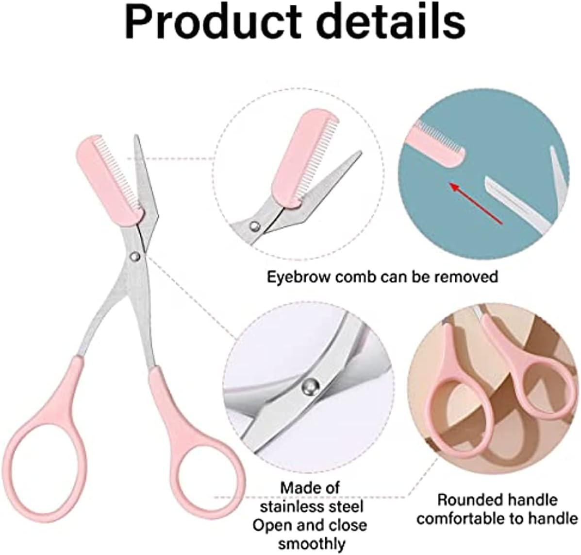 Eyebrow Trimmer Grooming Scissors Eyelash Thinning Shears Brow Shaping Tool Set