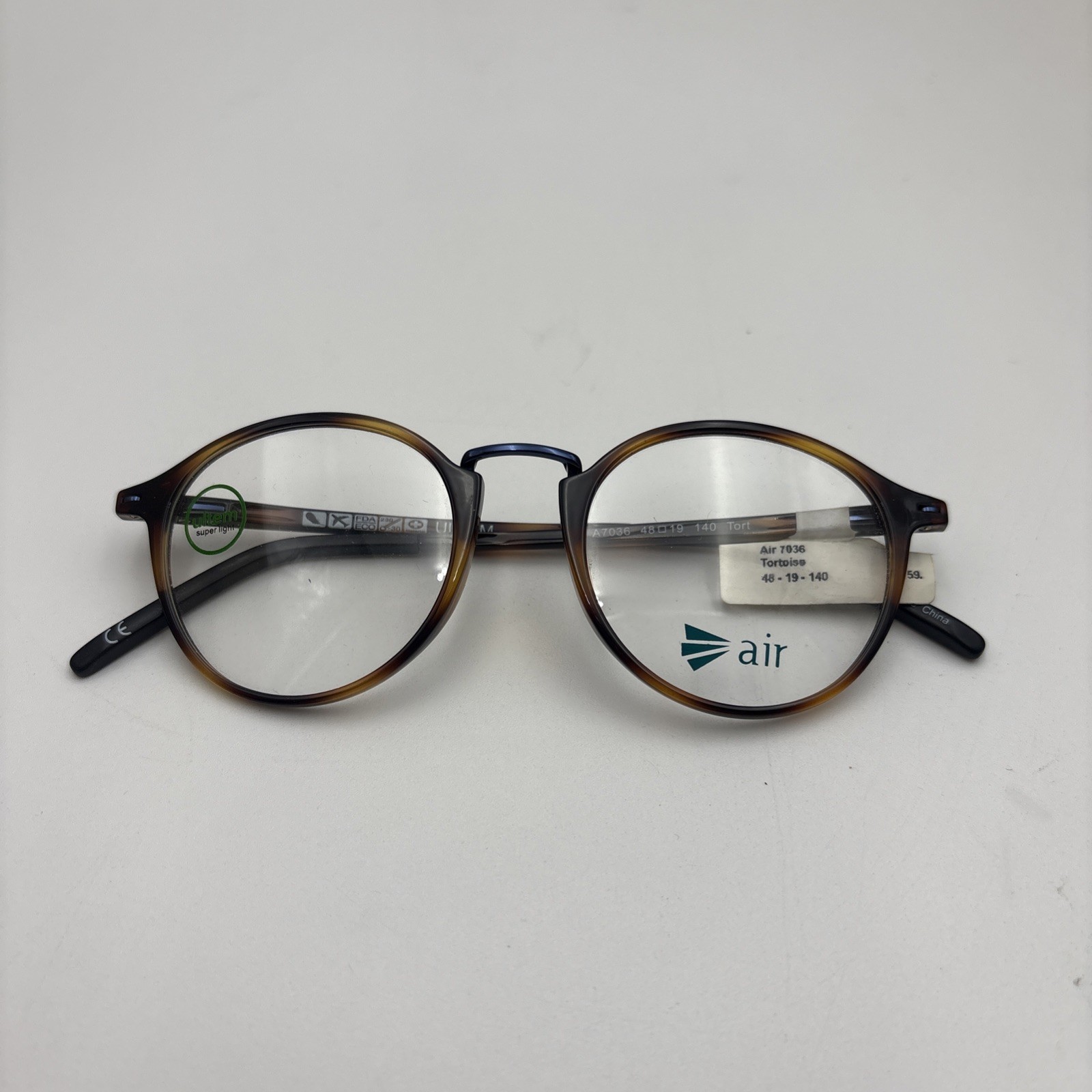 Air Ultem 7036 Authentic Classic Full Rim Tortoise Eyeglasses 48 19 140