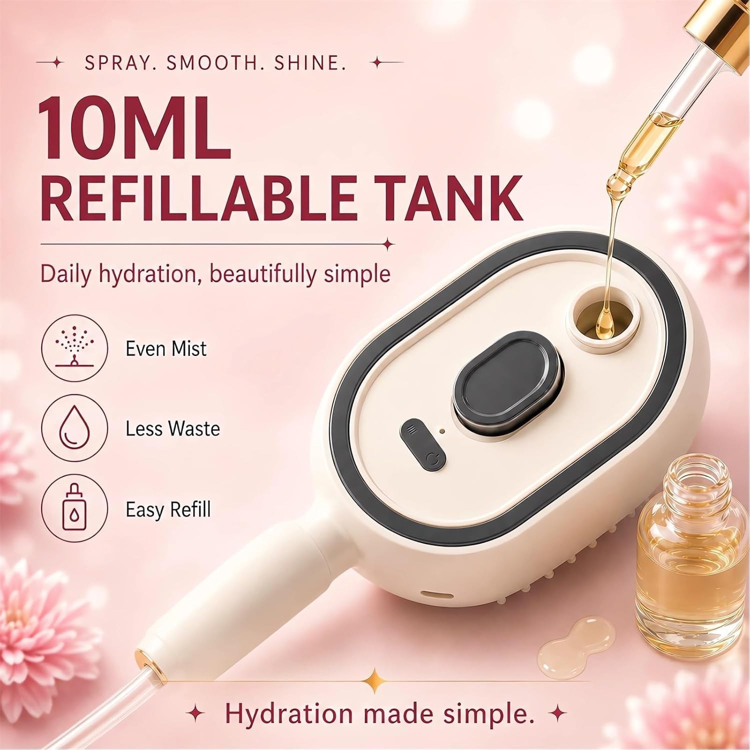 2026 All in One Misting Aqua Detangler Brush Electric Spray Air Cushion Massage