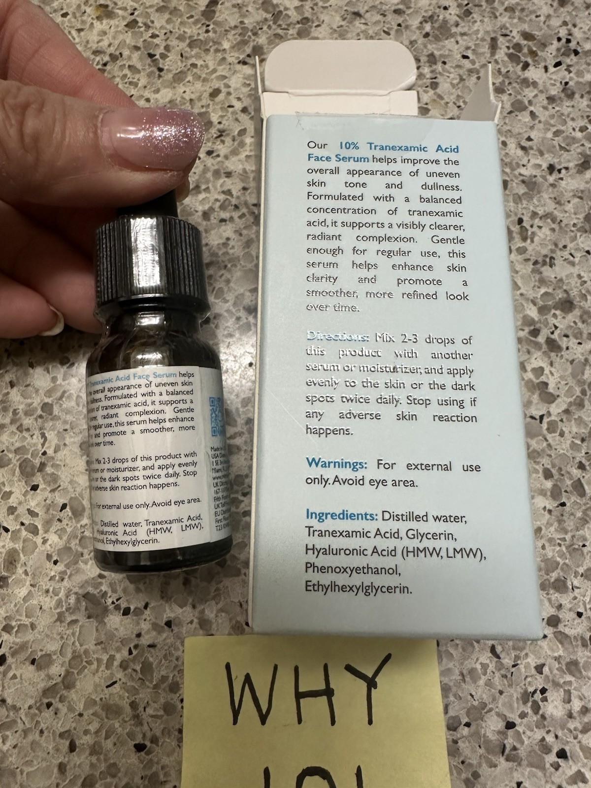 Omic Skincare 10% Tranexamic Acid Face Serum .33oz/10mL EXP 11/2030 TRAVEL SZ