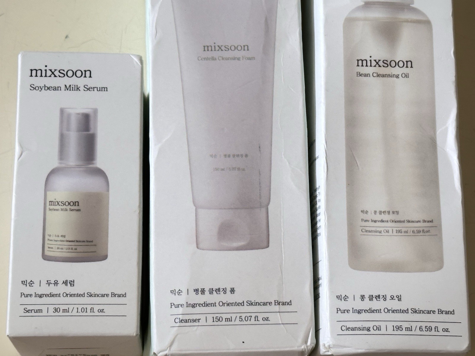 LOT 3 MIXSOON Soybean Milk Serum /Bean Cleansing Oil/Centella Foam Exp 2028 NEW