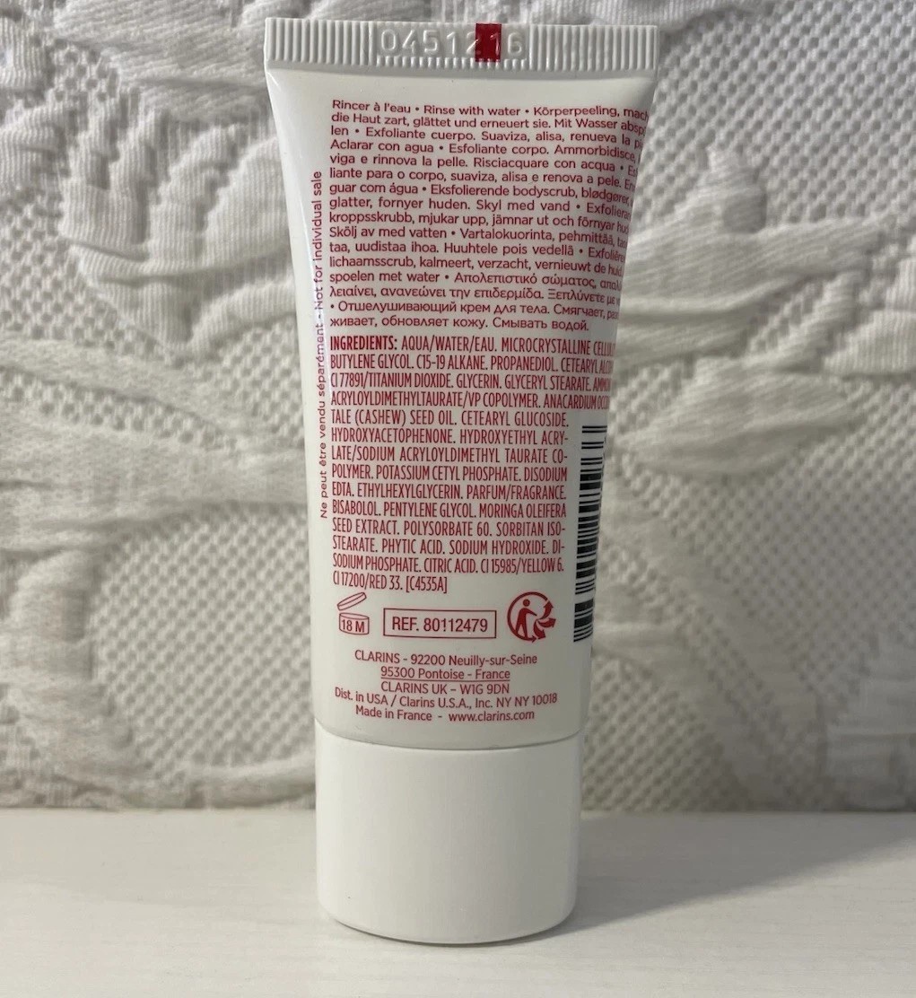 Clarins Exfoliating Body Scrub Softens, Smooths, Firms, Hydrates 1oz/30ml SEALED
