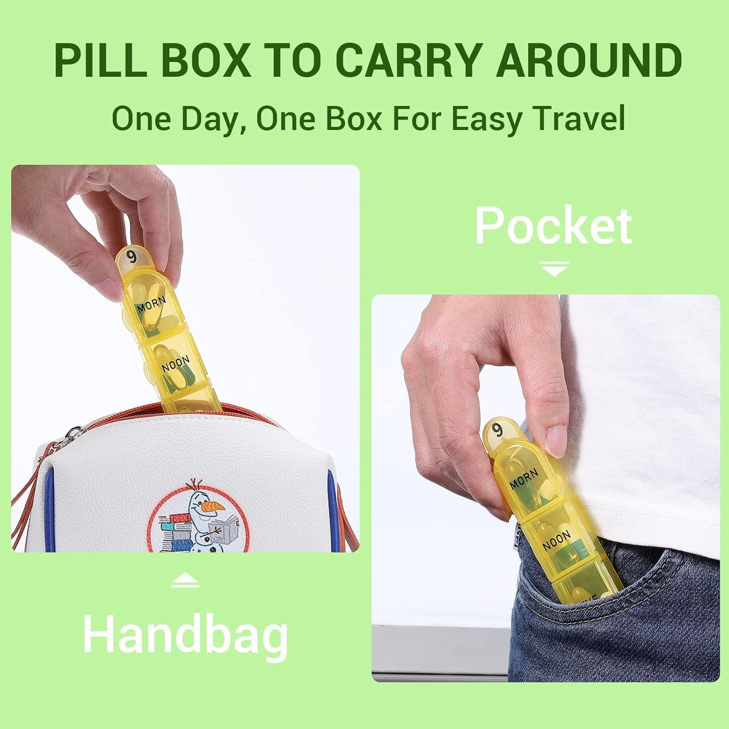 Monthly Pill Organizer 3 Times A Day, One Month Pill Box Am Pm, 30 Day