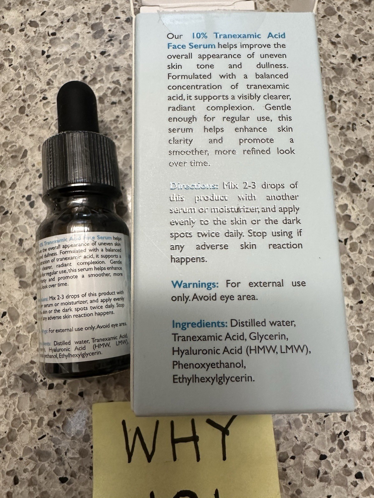 Omic Skincare 10% Tranexamic Acid Face Serum .33oz/10mL EXP 11/2030 TRAVEL SZ
