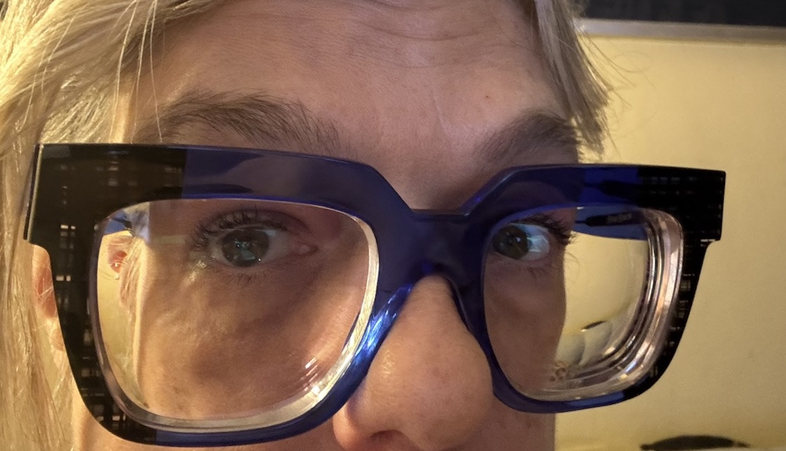 SEE Sexy Specs 6026 Eyeglasses Frame Bright Blue and Black Unique Square Italy