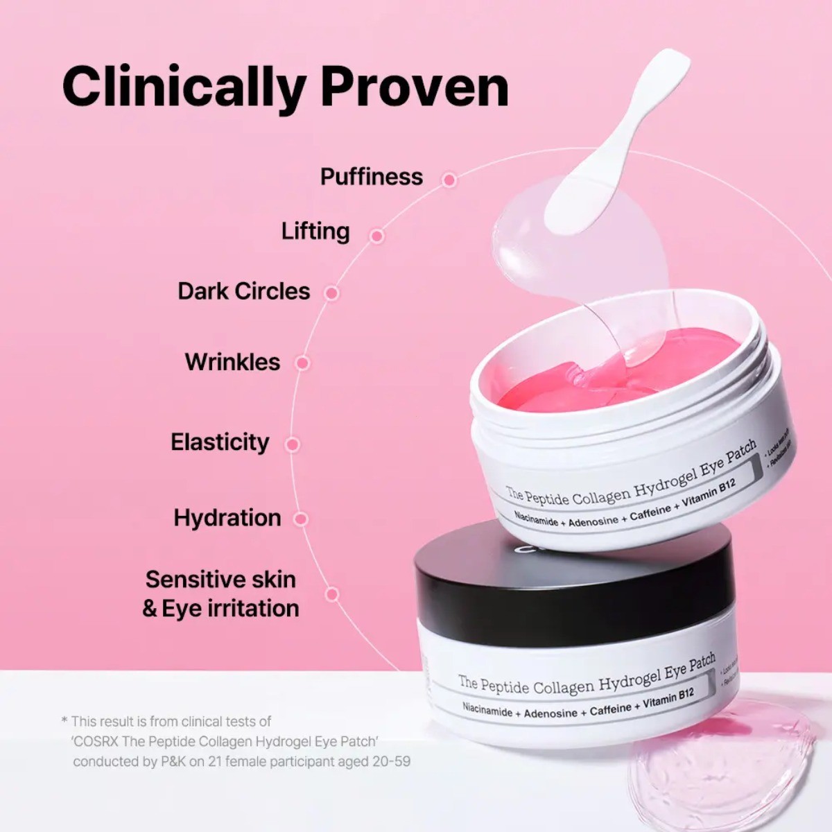 COSRX Peptide Collagen Hydrogel Eye Patch 60 Patches Hydrate Reduce Puffiness