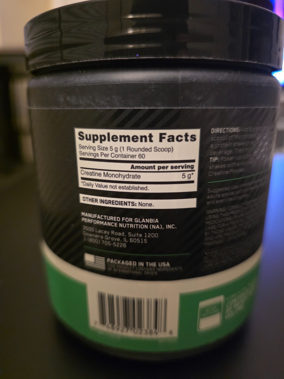 Optimum Nutrition Micronized Creatine Monohydrate Powder, Unflavored, 60 Serving