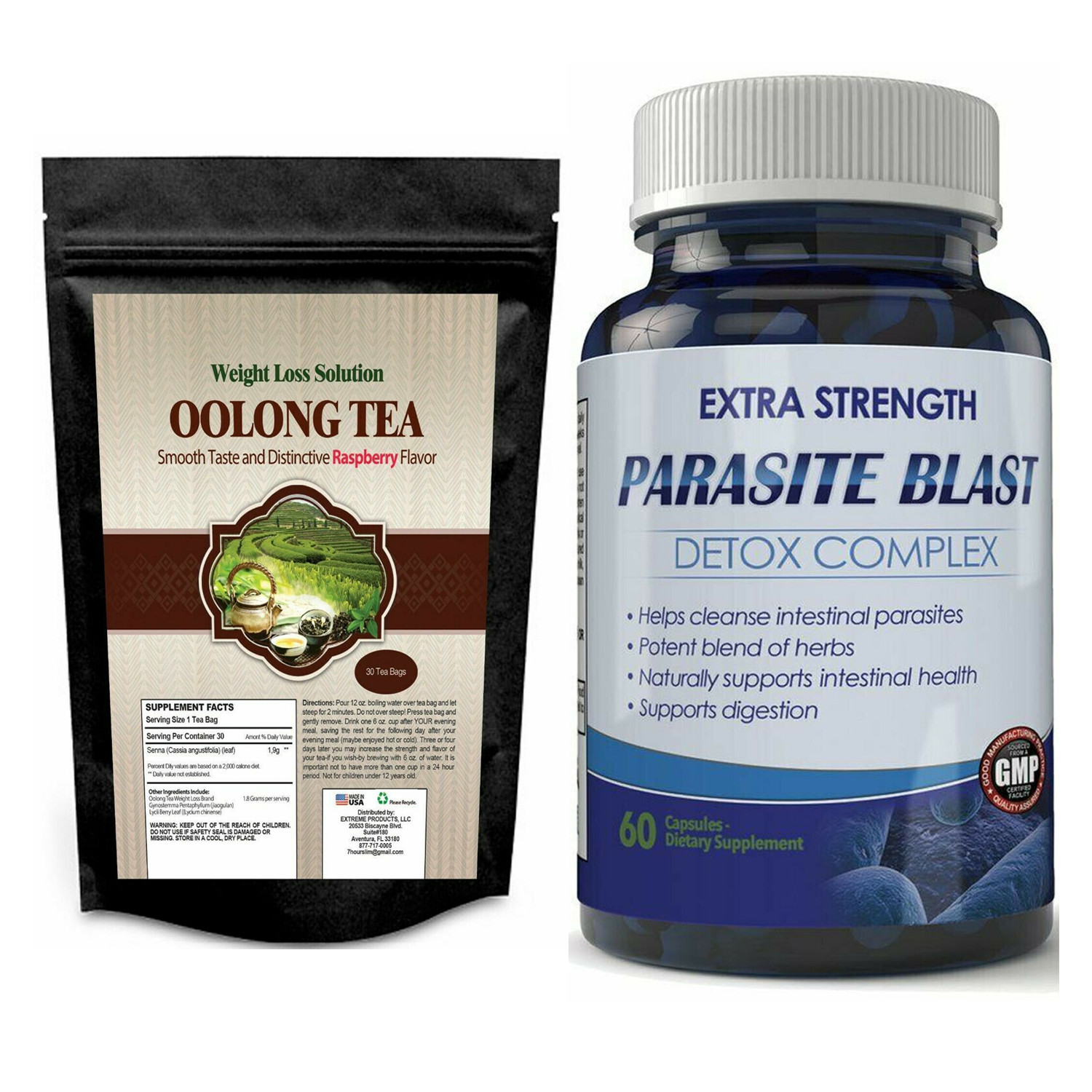 Oolong Tea Weight Management & Parasite Intestinal Support Supplement 60 Caps