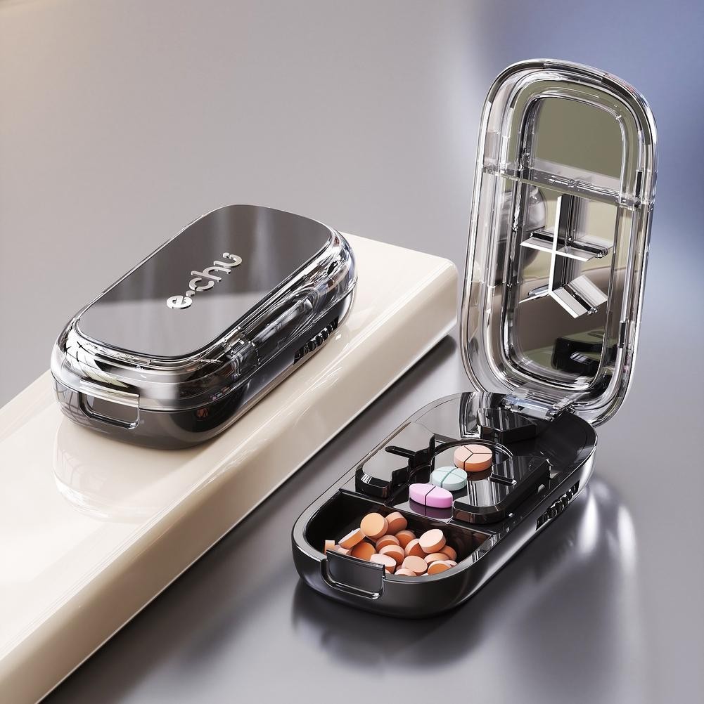 Pill Cutter Adjustable Quartering Pill Cutter Storage-Box Portable Fast Easy Cut