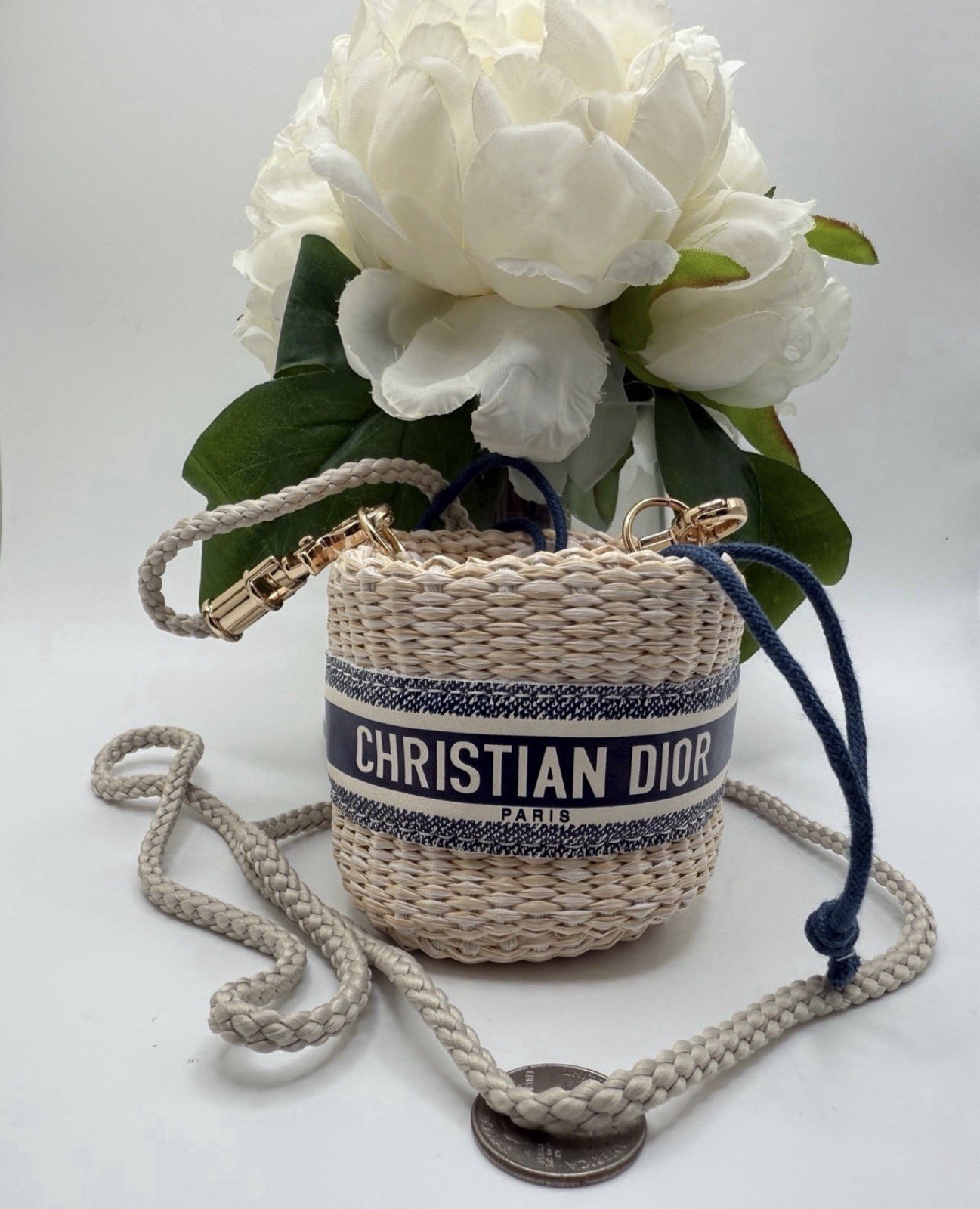 Christian Dior Straw Pouch Mini Shoulder Bag Novelty VIP limited – New No Box