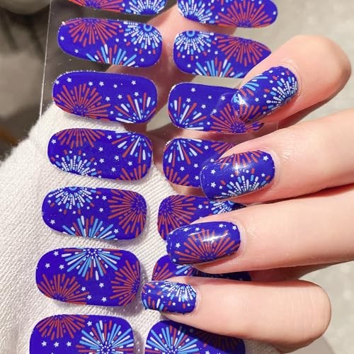 Self-Adhesive Nail Stickers for July 4th – Independence Day – 6 Sheets