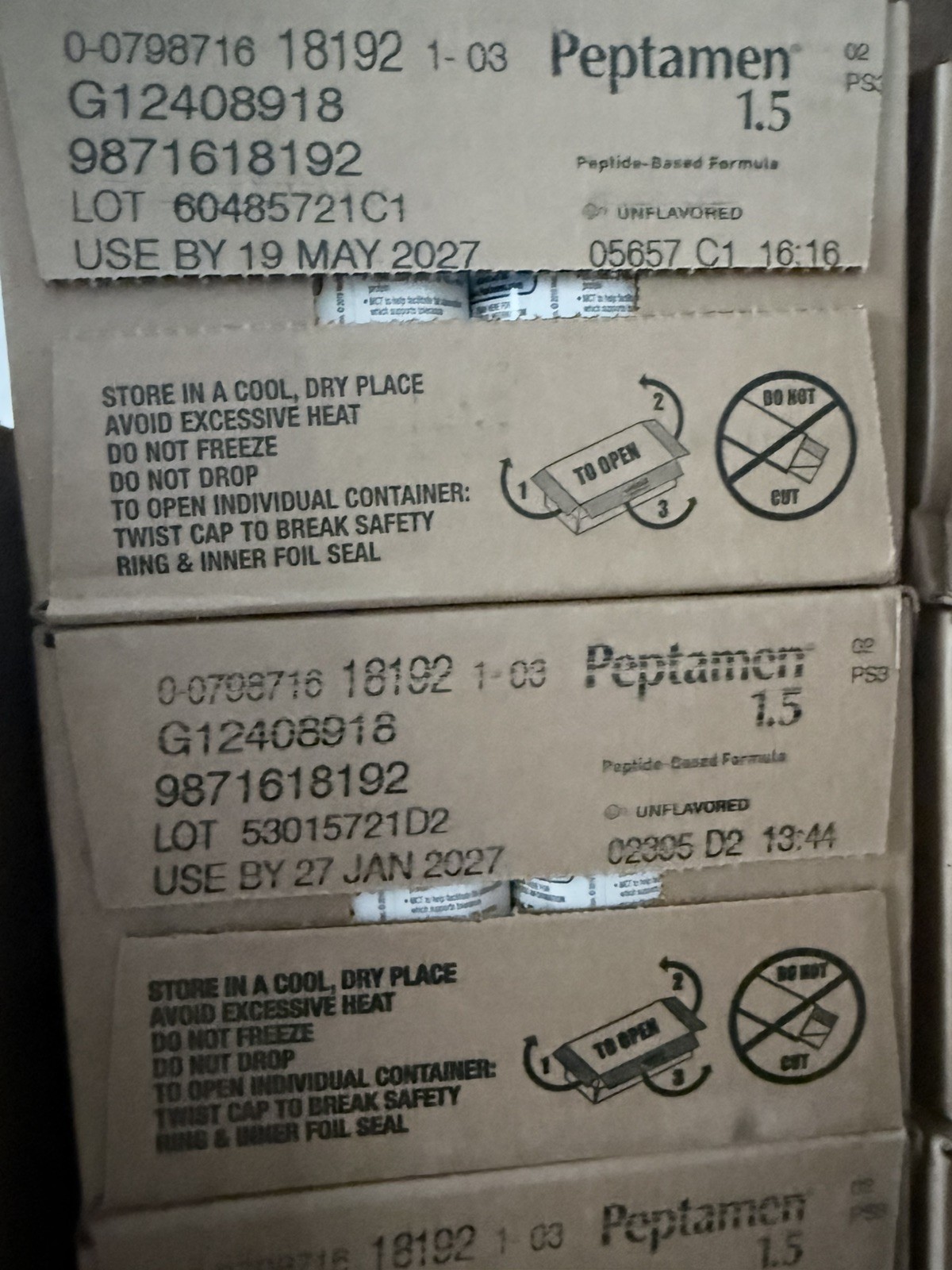 24 Count Nestle Peptamen 1.5 Unflavored Case Oral or Tube Feed exp JAN 27-APR 27