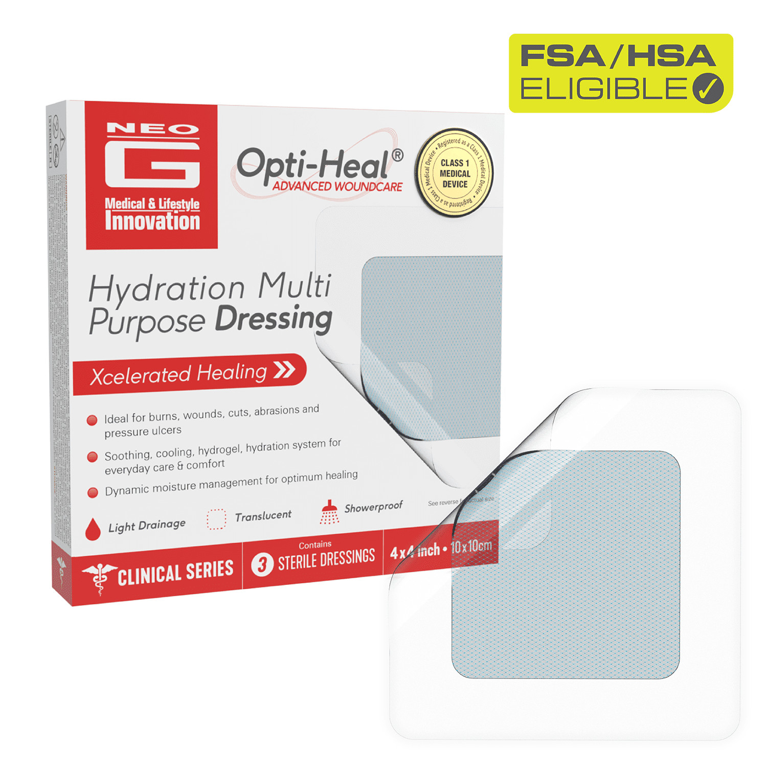 (3 pack)Opti-Heal Hydration Multi-Purpose Dressing,3 Count-4×4 FSA/HSA Eligible