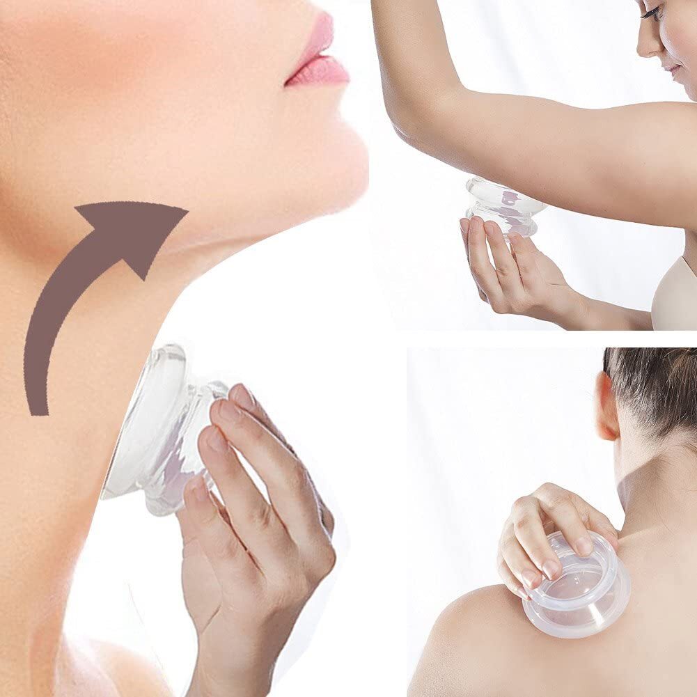 2 Cups Cupping Therapy Set Silicone Suction Vacuum Massage For Face Full Body US