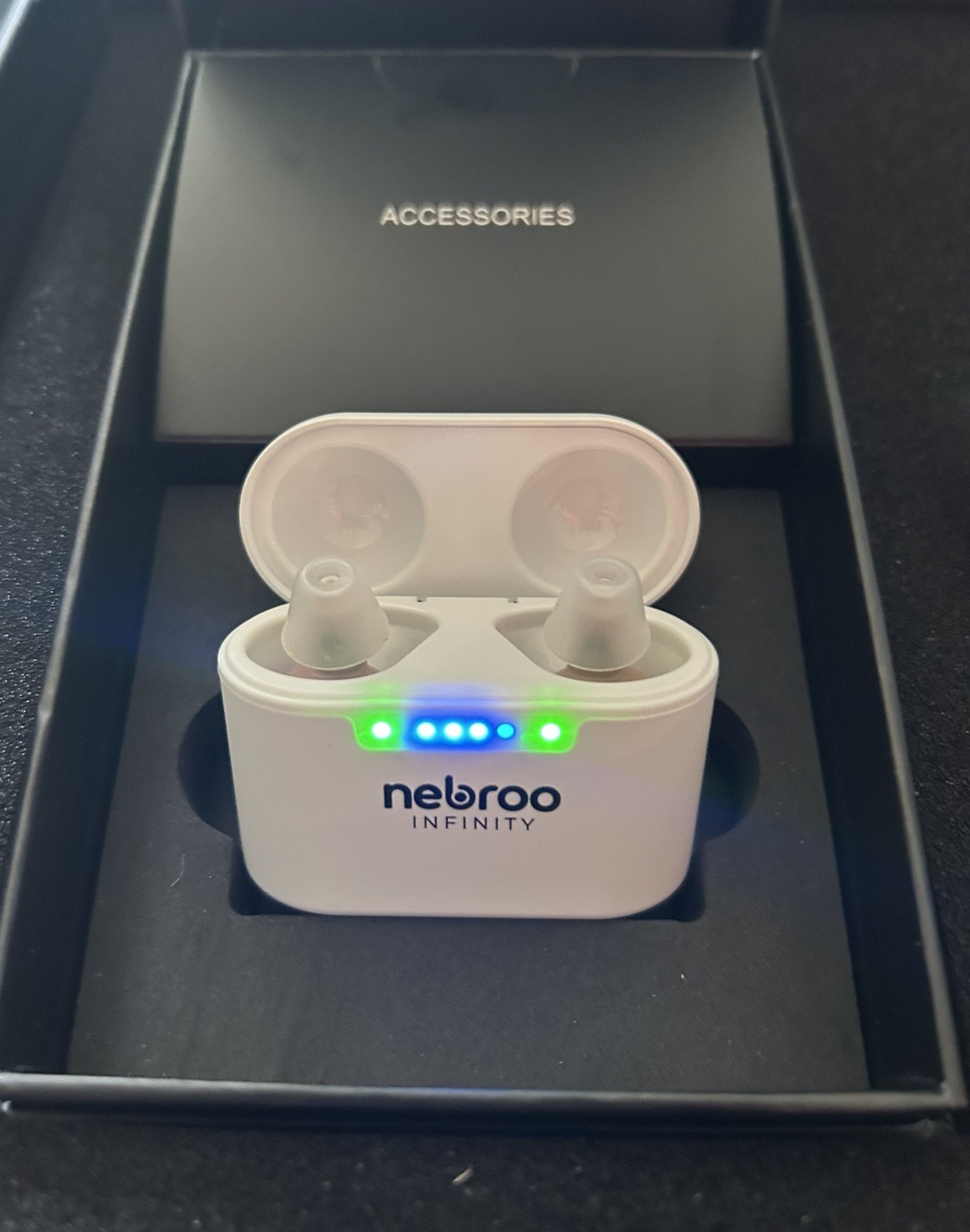 Nebroo INFINITY CIC Bluetooth Rechargeable Hearing Aid /Charging Case/Sanitizer