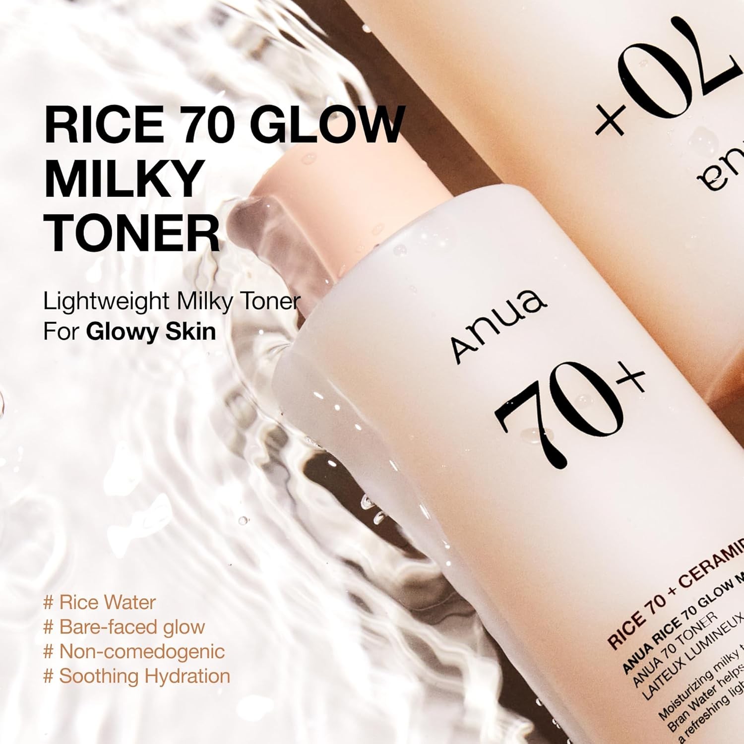 Rice 70 Glow Milky Toner – Korean Hydrating Toner for Glass Skin, Rice Water, Ni