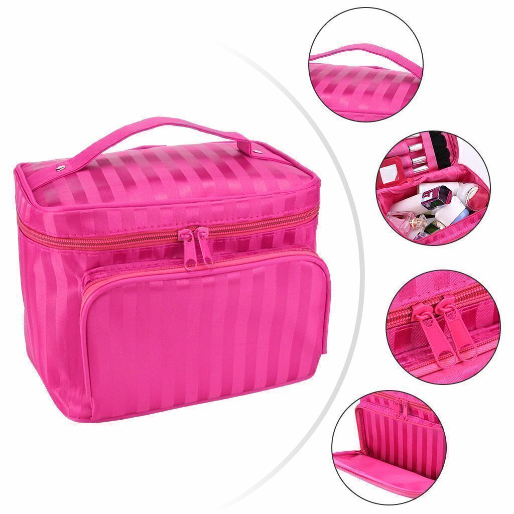 Professional Large Cosmetic Case Makeup Bag Storage Handle Organizer Travel Kit