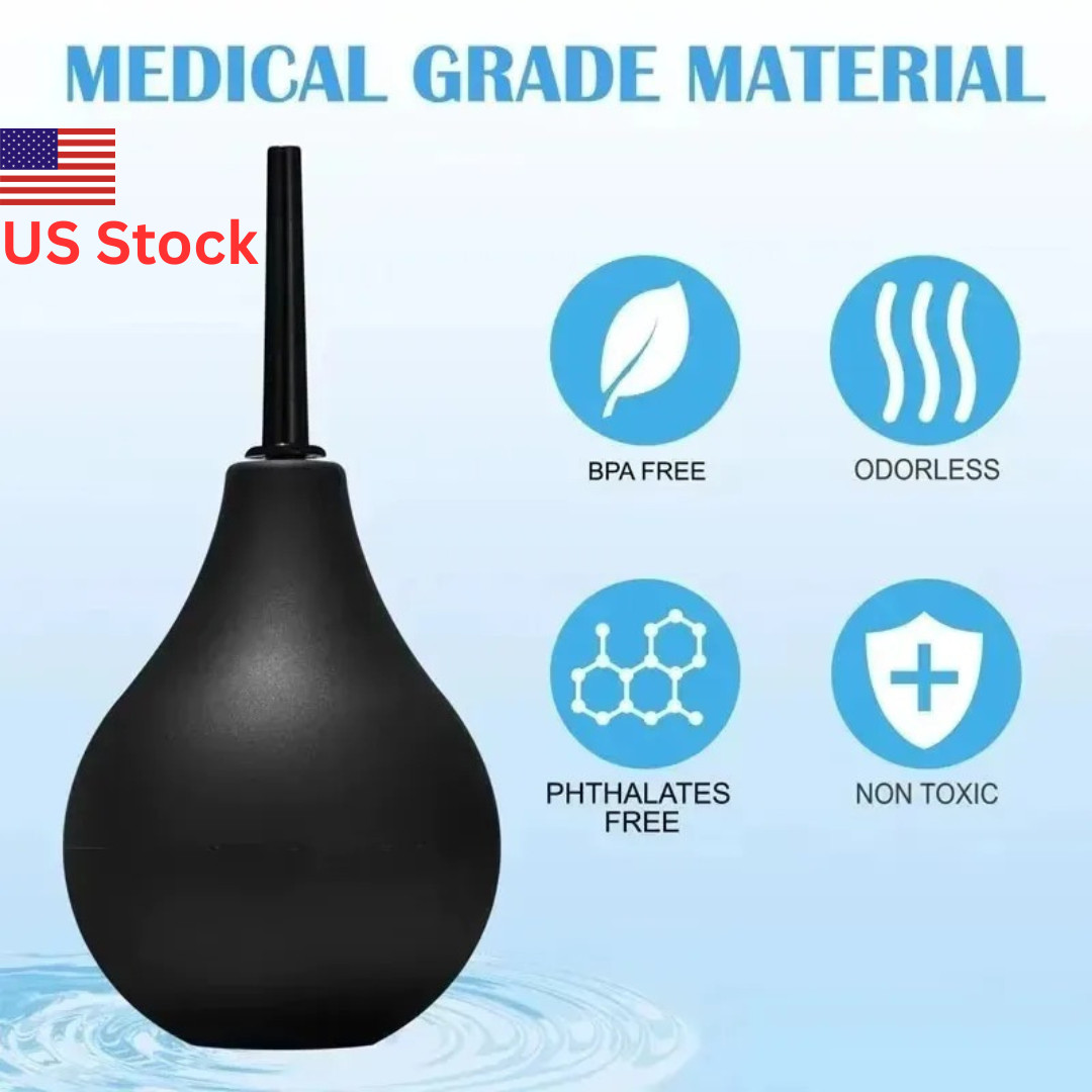 310ml Silicone Enema Bulb Douche Cleansing Kit Reusable Washable Irrigation USA