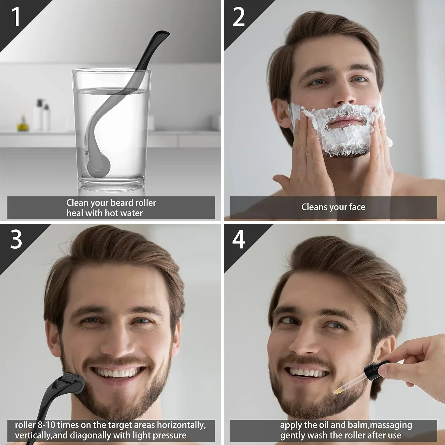 Beard Growth Kit, Derma Roller for Beard Growth,Beard Roller for Hair Growth for