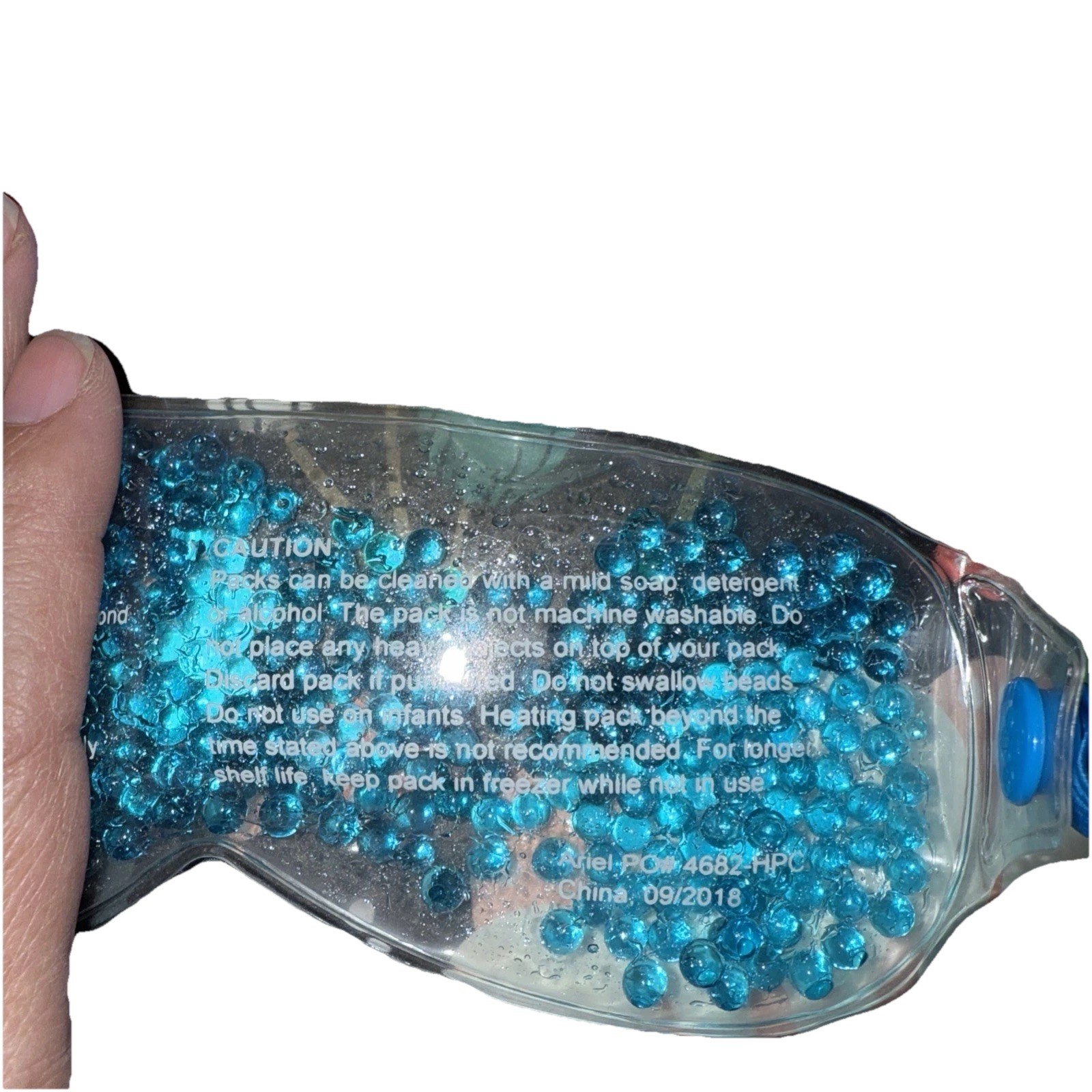 NEW Reusable Gel Bead Eye Mask Hot & Cold stretch strap