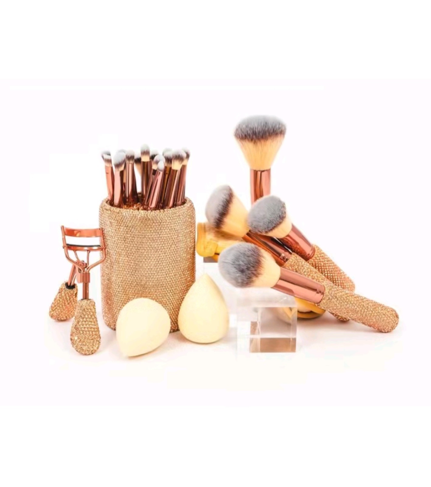 LIMITED EDITION GLITZ & GLAM 26 PIECE Gold/Rose Synthetic Brush Set