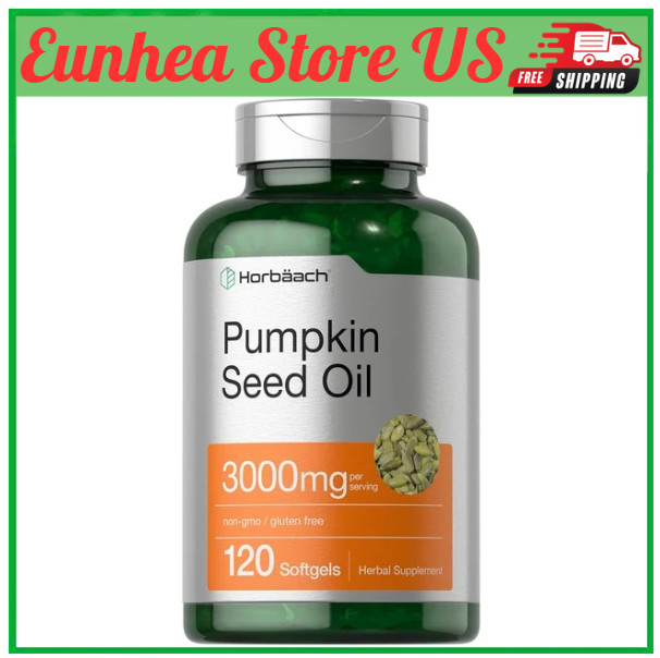 Pumpkin Seed Oil Capsules | 3000mg | 120 Softgels | Cold Pressed | by Horbaach