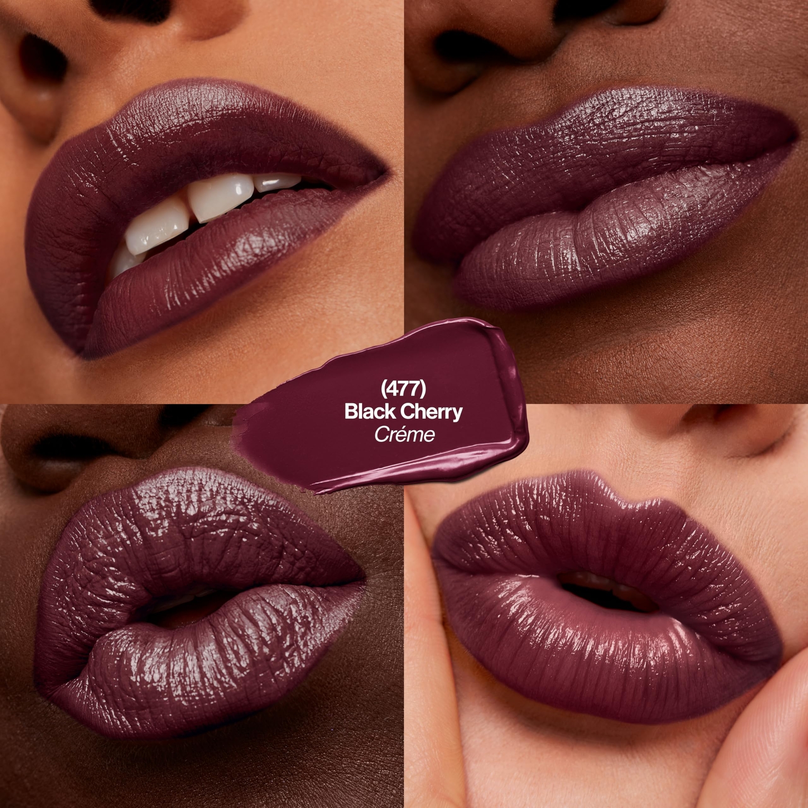 Revlon Super Lustrous Creme Lipstick, Creamy Formula, Black Cherry, 0.15 oz